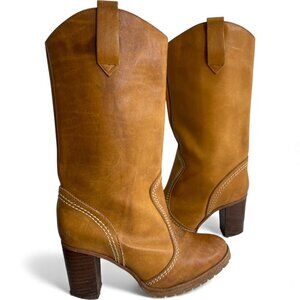 Vintage Hanna High Heel Leather Tall Boots women's Size 4.5